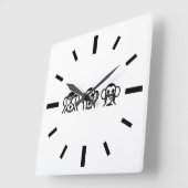 3 Wise Monkeys Emoji Vierkante Klok (Hoek)