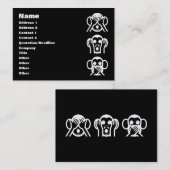 3 Wise Monkeys Emoji Visitekaartje (Voorkant / Achterkant)