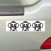 3 Wise Monkeys Iwazaru 言 ざ る Emoji Bumpersticker (Op auto)