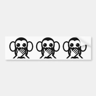 3 Wise Monkeys Iwazaru 言 ざ る Emoji Bumpersticker
