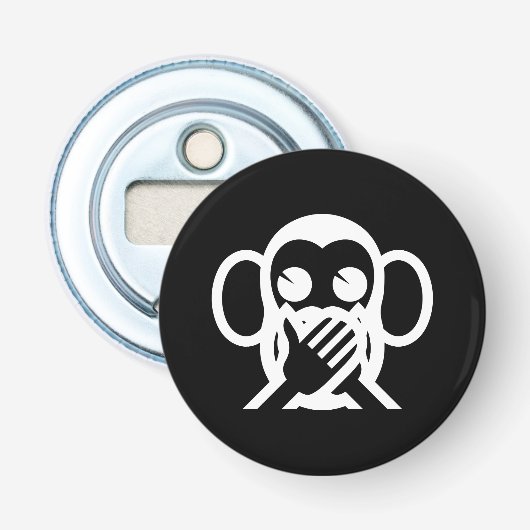 3 Wise Monkeys Iwazaru 言 ざ る Emoji Button Flesopener (Voorkant)