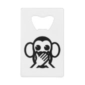 3 Wise Monkeys Iwazaru 言 ざ る Emoji Creditkaart Flessenopener (Voorkant)