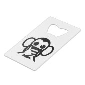 3 Wise Monkeys Iwazaru 言 ざ る Emoji Creditkaart Flessenopener (Achterkant Gekanteld)