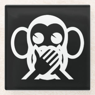 3 Wise Monkeys Iwazaru 言 ざ る Emoji Glazen Onderzetter