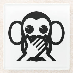 3 Wise Monkeys Iwazaru 言 ざ る Emoji Glazen Onderzetter