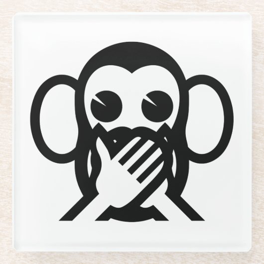 3 Wise Monkeys Iwazaru 言 ざ る Emoji Glazen Onderzetter (Voorkant)