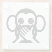 3 Wise Monkeys Iwazaru 言 ざ る Emoji Glazen Onderzetter (Achterkant)