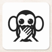 3 Wise Monkeys Iwazaru 言 ざ る Emoji Kartonnen Onderzetters (Voorkant)