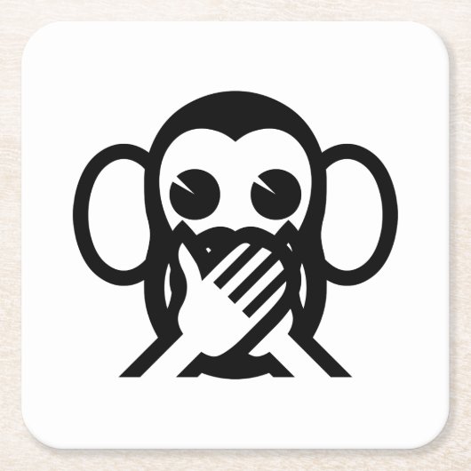 3 Wise Monkeys Iwazaru 言 ざ る Emoji Kartonnen Onderzetters (Voorkant)