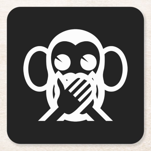 3 Wise Monkeys Iwazaru 言 ざ る Emoji Kartonnen Onderzetters (Voorkant)