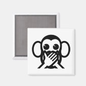 3 Wise Monkeys Iwazaru 言 ざ る Emoji Magneet (Voorkant / Achterkant)