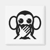 3 Wise Monkeys Iwazaru 言 ざ る Emoji Magneet (Voorkant)