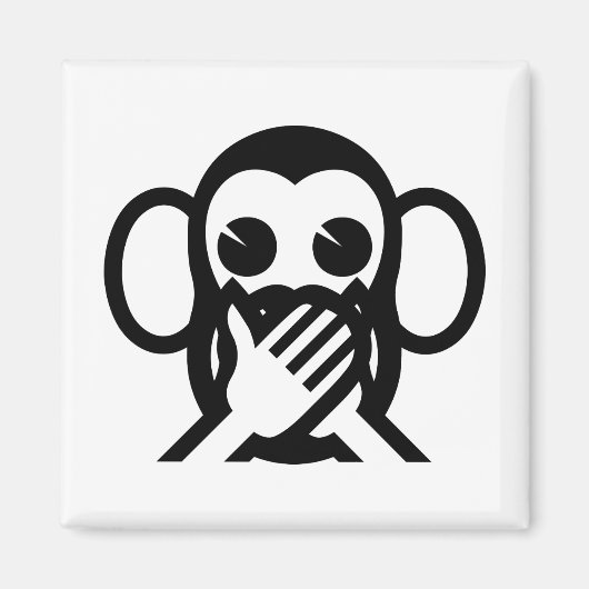 3 Wise Monkeys Iwazaru 言 ざ る Emoji Magneet (Voorkant)