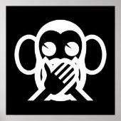 3 Wise Monkeys Iwazaru 言 ざ る Emoji Poster (Voorkant)