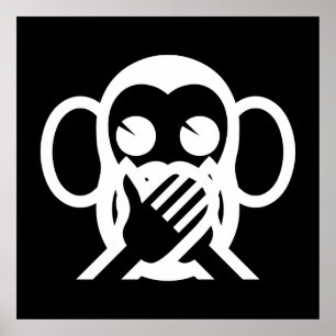 3 Wise Monkeys Iwazaru 言 ざ る Emoji Poster