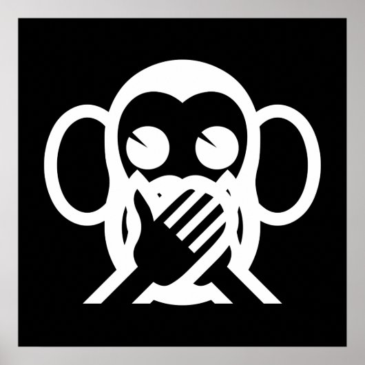 3 Wise Monkeys Iwazaru 言 ざ る Emoji Poster (Voorkant)