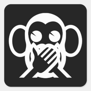 3 Wise Monkeys Iwazaru 言 ざ る Emoji Vierkante Sticker