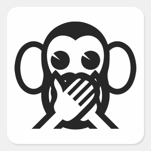 3 Wise Monkeys Iwazaru 言 ざ る Emoji Vierkante Sticker (Voorkant)