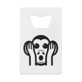 3 Wise Monkeys Kikazaru 聞 ざ horen る GEEN Kwaad Emo Creditkaart Flessenopener (Achterkant)