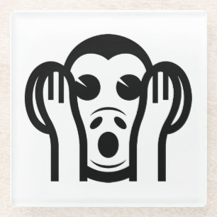 3 Wise Monkeys Kikazaru 聞 ざ horen る GEEN Kwaad Emo Glazen Onderzetter