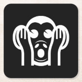 3 Wise Monkeys Kikazaru 聞 ざ horen る GEEN Kwaad Emo Kartonnen Onderzetters (Voorkant)