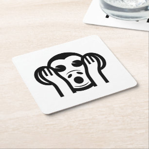 3 Wise Monkeys Kikazaru 聞 ざ horen る GEEN Kwaad Emo Kartonnen Onderzetters