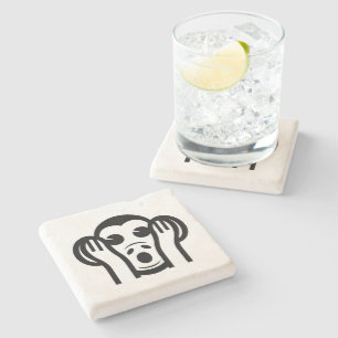 3 Wise Monkeys Kikazaru 聞 ざ horen る GEEN Kwaad Emo Stenen Onderzetter