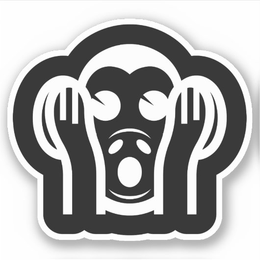3 Wise Monkeys Kikazaru 聞 ざ horen る GEEN Kwaad Emo Sticker (Voorkant)