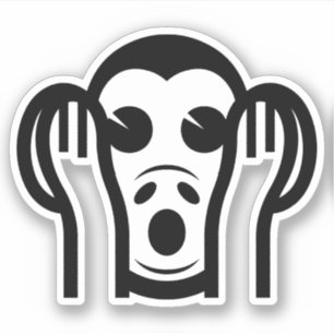 3 Wise Monkeys Kikazaru 聞 ざ horen る GEEN Kwaad Emo Sticker