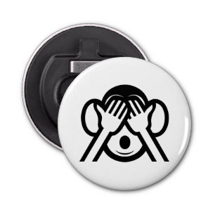 3 Wise Monkeys Mizaru 見 ざ る Zie GEEN Kwaad Emoji Button Flesopener