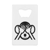 3 Wise Monkeys Mizaru 見 ざ る Zie GEEN Kwaad Emoji Creditkaart Flessenopener (Voorkant)