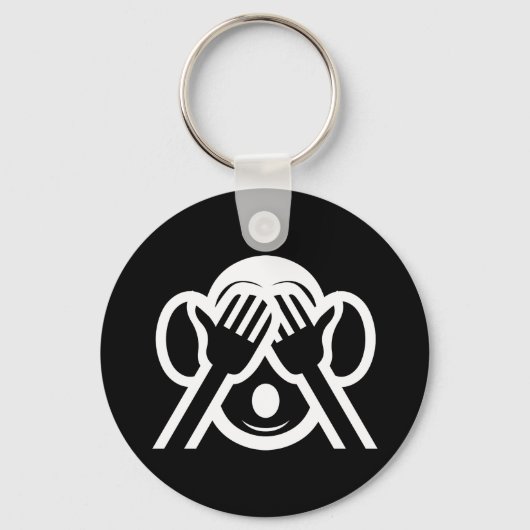 3 Wise Monkeys Mizaru 見 ざ る Zie GEEN Kwaad Emoji Sleutelhanger (Voorkant)