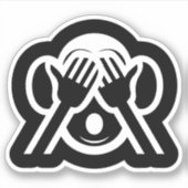 3 Wise Monkeys Mizaru 見 ざ る Zie GEEN Kwaad Emoji Sticker (Voorkant)