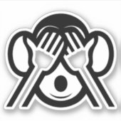 3 Wise Monkeys Mizaru 見 ざ る Zie GEEN Kwaad Emoji Sticker (Voorkant)