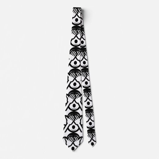 3 Wise Monkeys Mizaru 見 ざ る Zie GEEN Kwaad Emoji Stropdas (Voorkant)