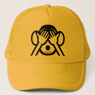 3 Wise Monkeys Mizaru 見 ざ る Zie GEEN Kwaad Emoji Trucker Pet