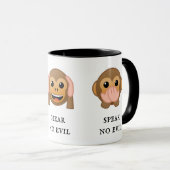 3 Wise Monkeys: zie geen kwaad, hoor geen kwaad, s Mok (Voorkant rechts)