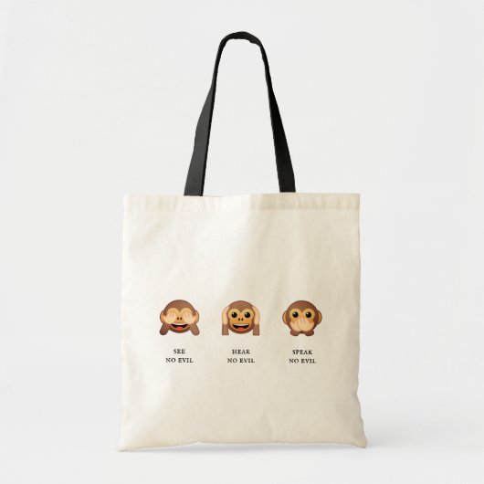 3 Wise Monkeys: zie geen kwaad, hoor geen kwaad, s Tote Bag (Voorkant)