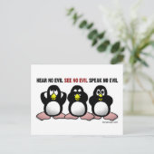 3 Wise Penguins Briefkaart (Staand voorkant)