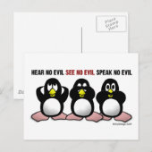 3 Wise Penguins Briefkaart (Voorkant / Achterkant)