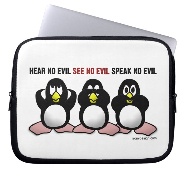 3 Wise Penguins Laptop Sleeve (Voorkant)