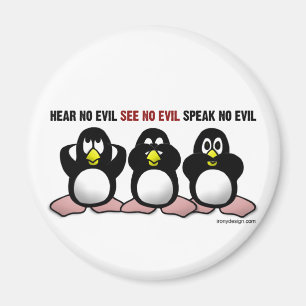 3 Wise Penguins Magneet