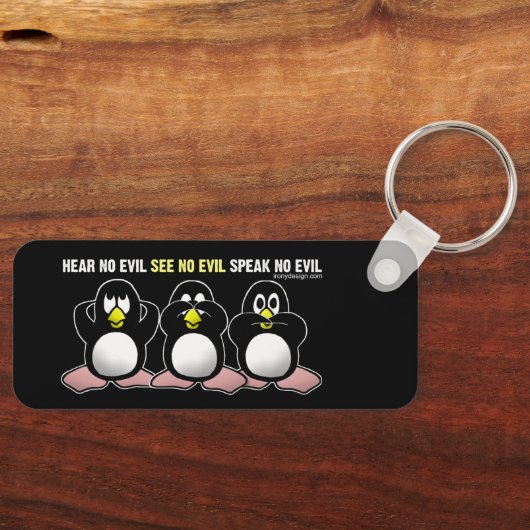 3 Wise Penguins Sleutelhanger (Voorkant)