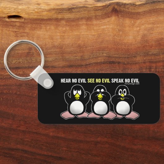 3 Wise Penguins Sleutelhanger (Achterkant)