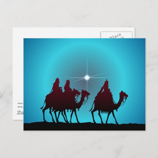 3 WISEMEN EN STAR van SHARON SHARPE Feestdagenkaart (Voorkant / Achterkant)