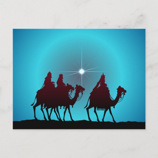 3 WISEMEN EN STAR van SHARON SHARPE Feestdagenkaart (Voorkant)