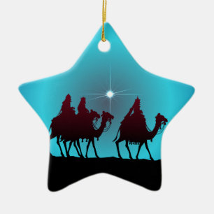 3 WISEMEN EN STAR van SHARON SHARPE Keramisch Ornament