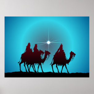 3 WISEMEN EN STAR van SHARON SHARPE Poster