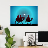 3 WISEMEN EN STAR van SHARON SHARPE Poster (Thuiskantoor)