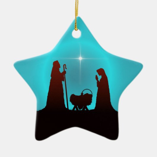 3 WISEMEN STAR & NATIVITEIT DOOR SHARON SHARPE KERAMISCH ORNAMENT (Voorkant)